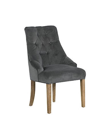 York Stol Velvet Iron Grey