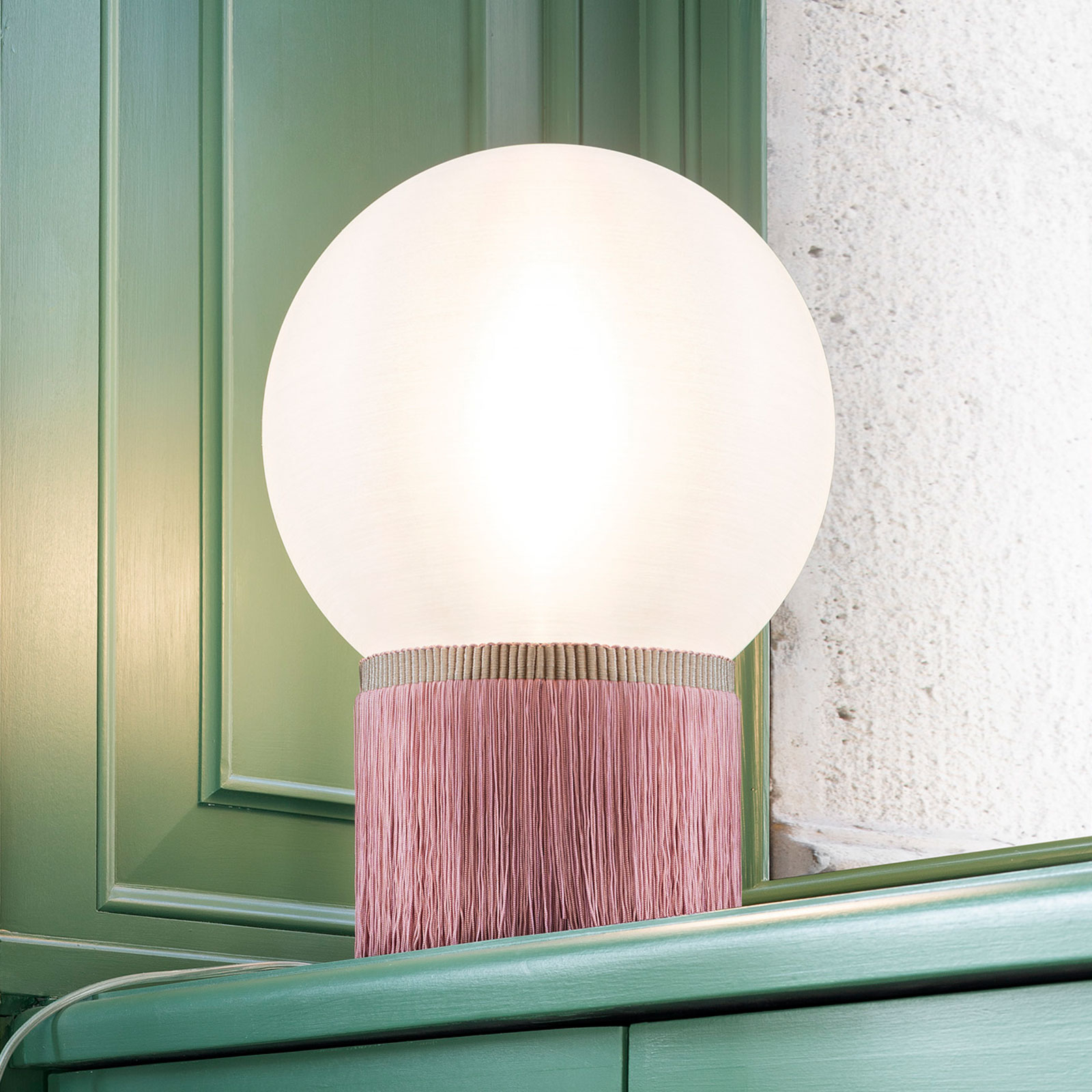 Slamp Atmosfera bordslampa Fringe 30 cm rosé