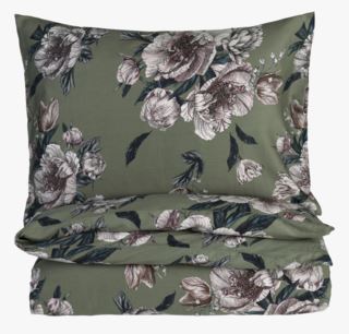 Photographic Floral satin påslakanset i satin grön