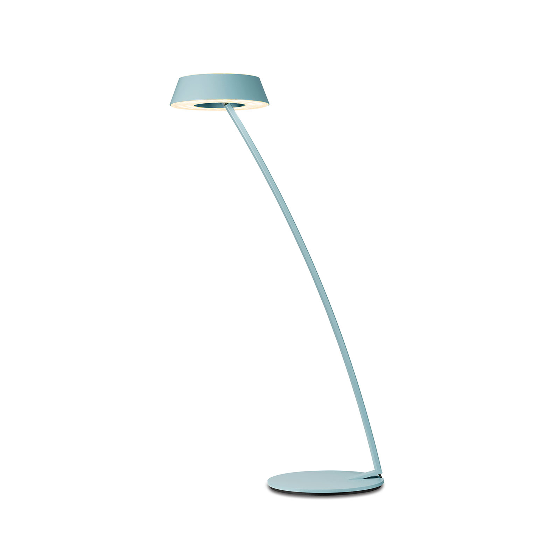 OLIGO Glance LED-bordslampa böjd akvamarin