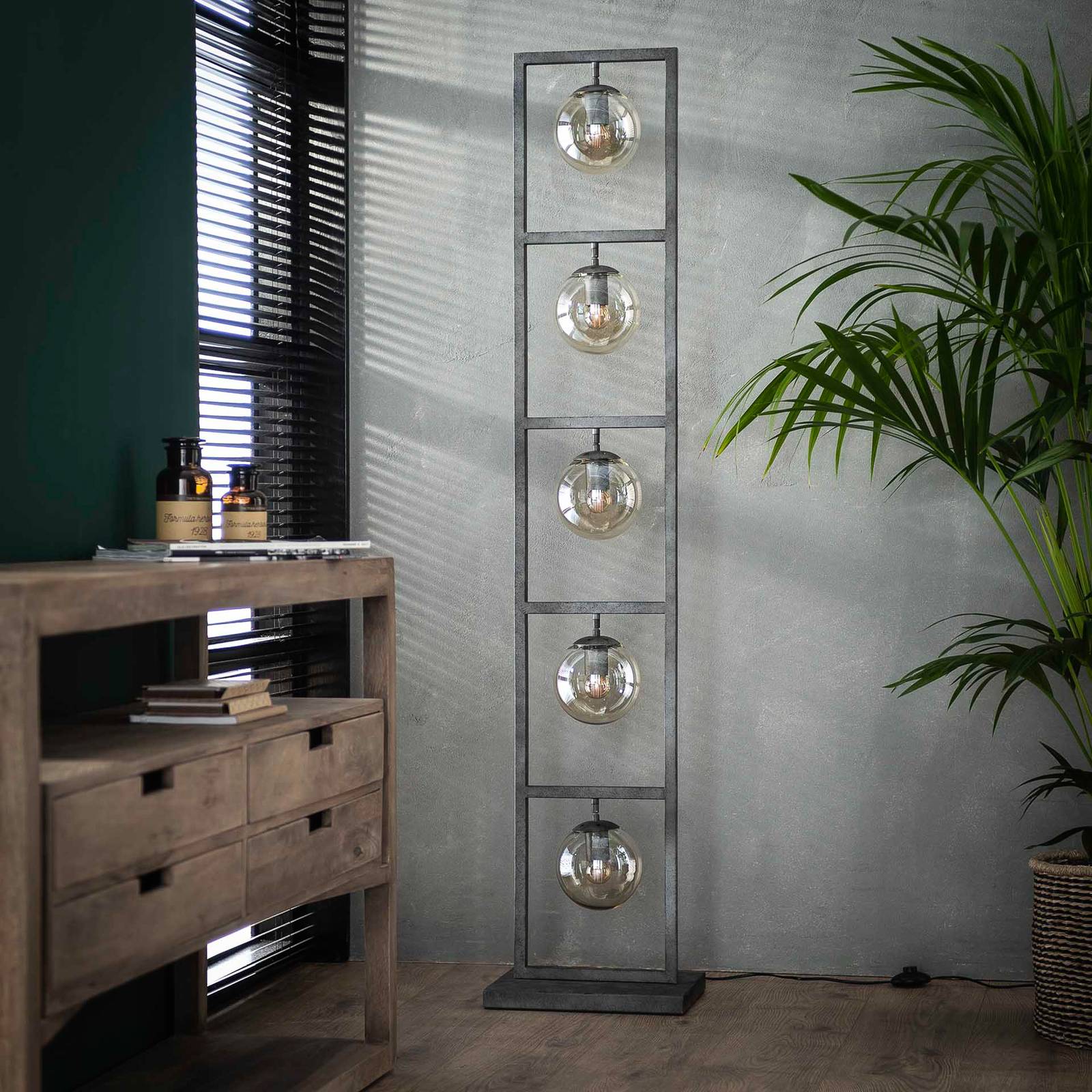 Golvlampa Portalight av metall, 5 lampor