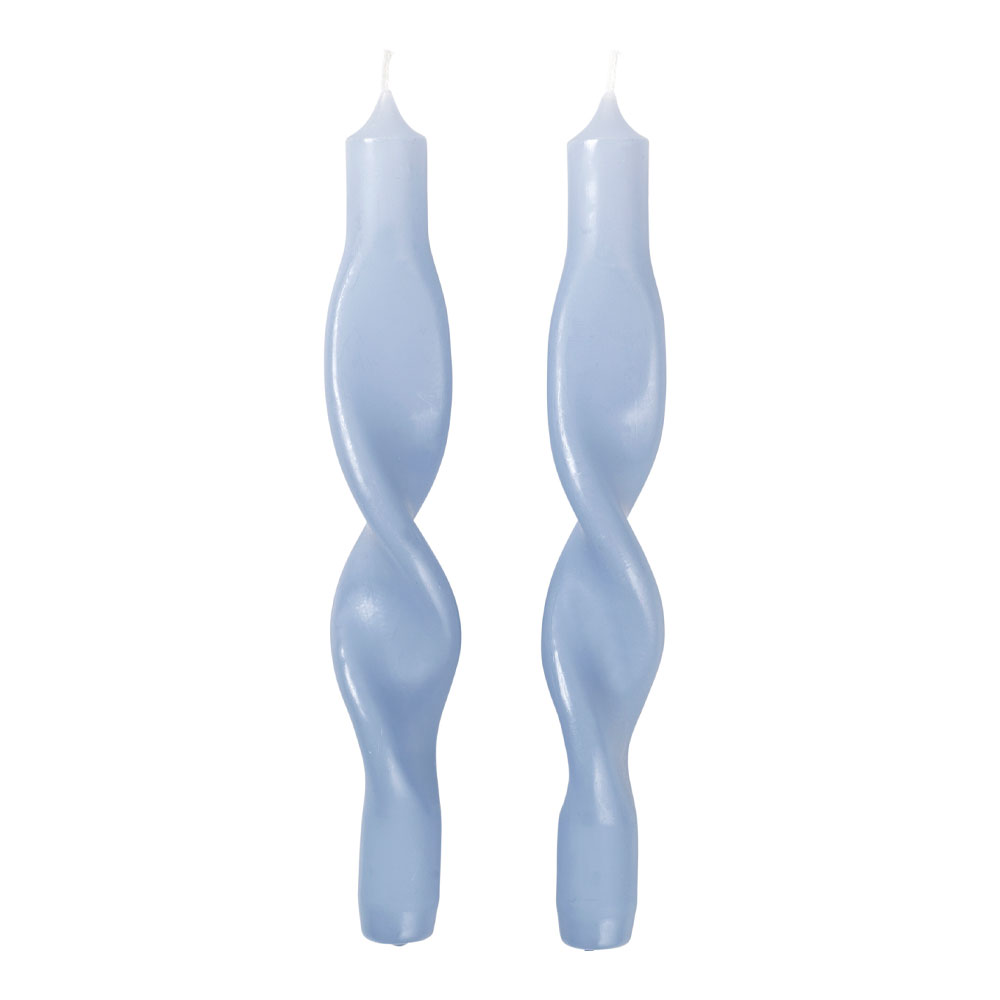 Broste Copenhagen - Broste Copenhagen Twisted Ljus 2-pack Ljusblå