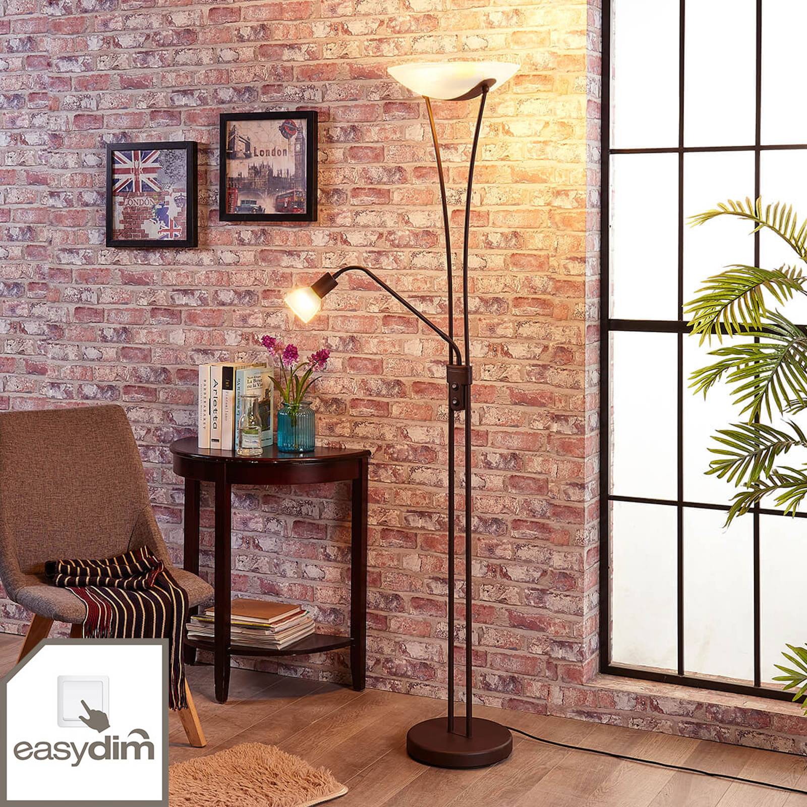 Dimbar LED-uplight-golvlampa Felicia i rost