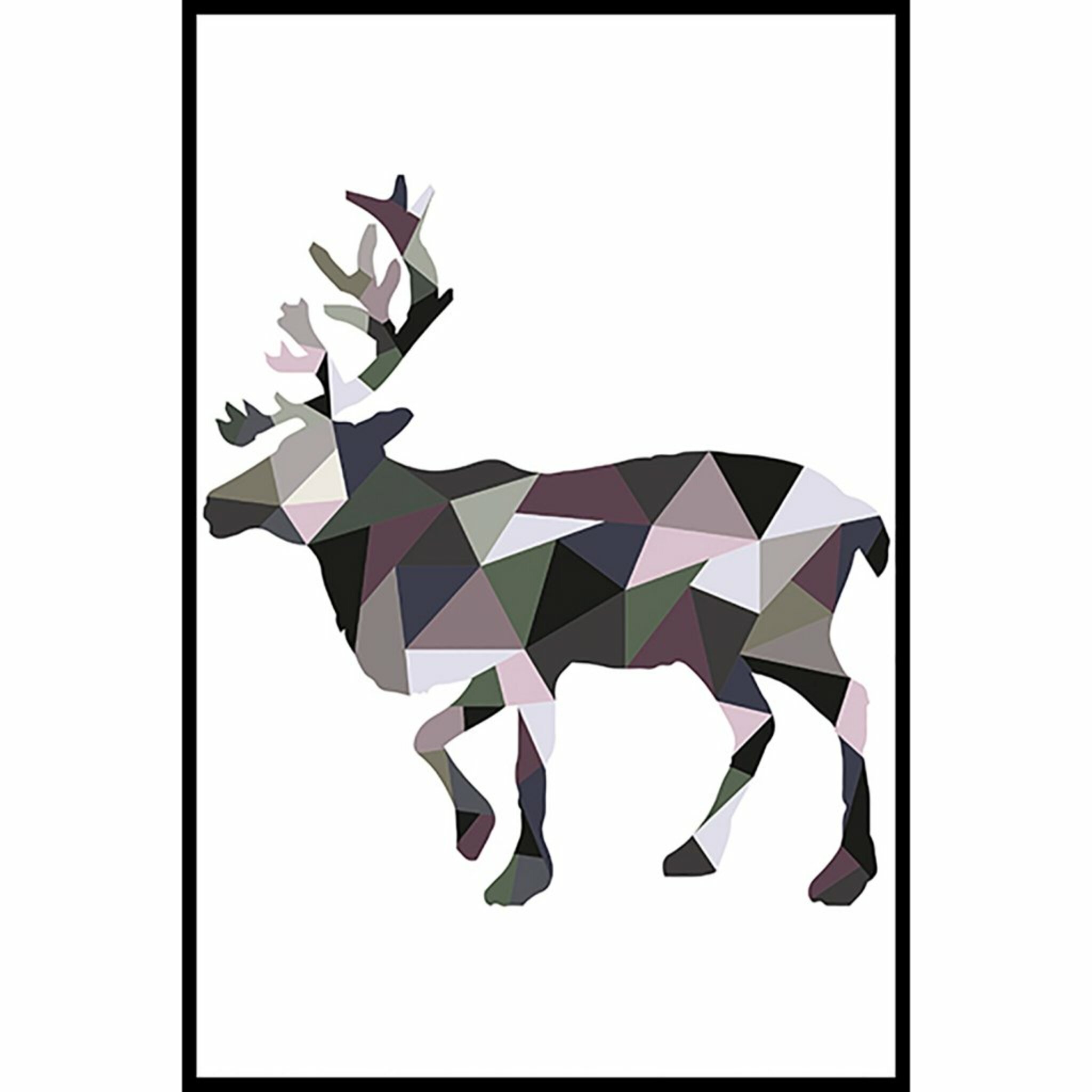 Geometric Reindeer Poster