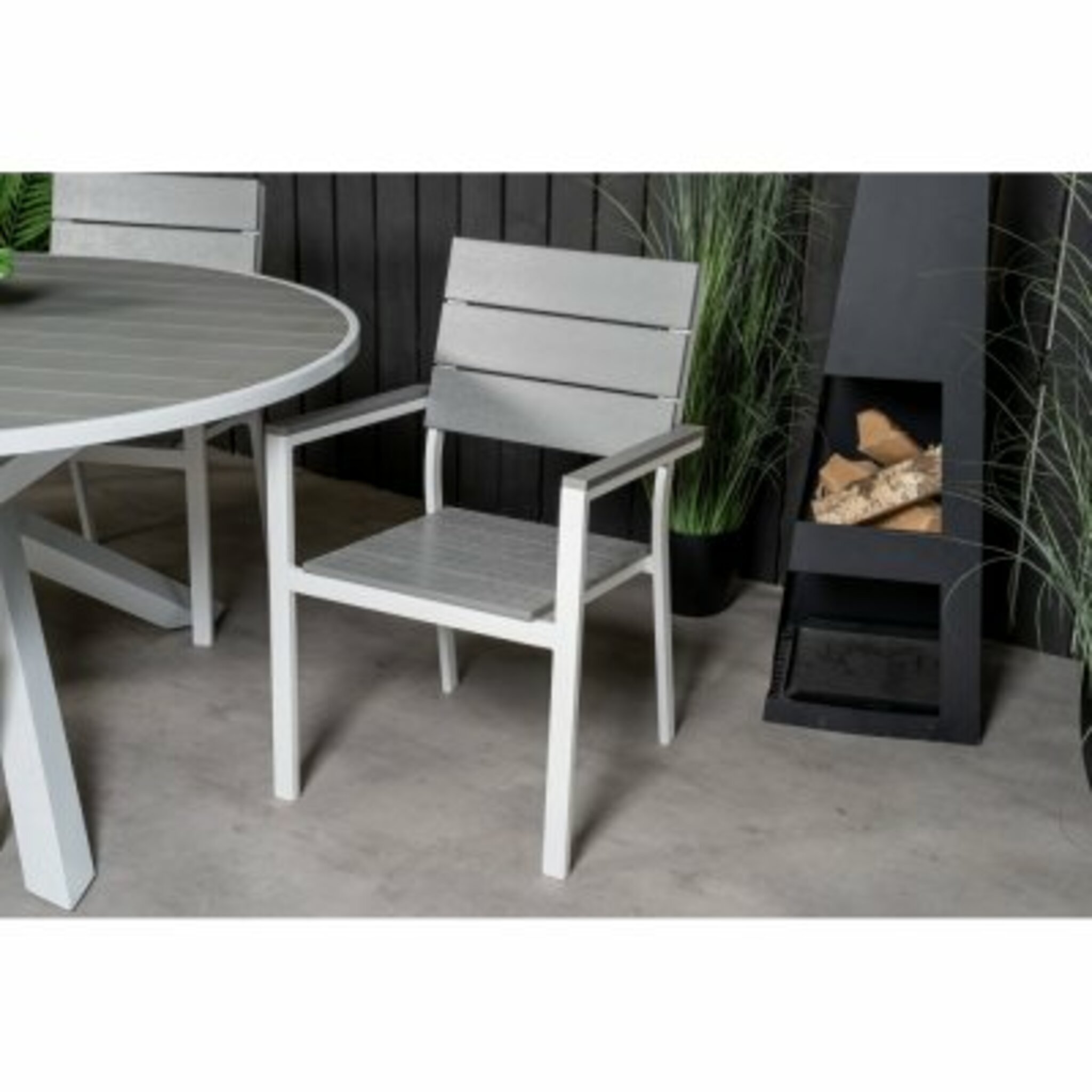 Loungestol/Karmstol Levels 6-pack, vit/grå