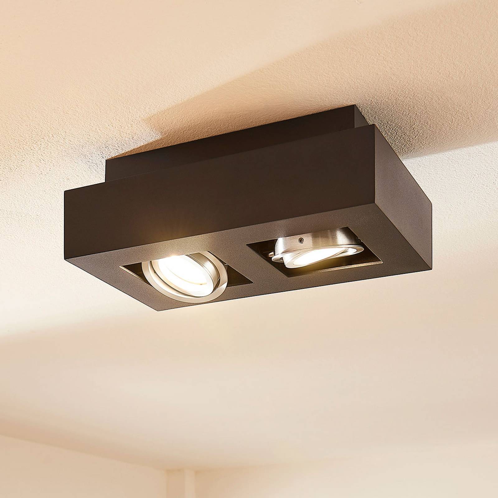 LED-taklampa Vince, 25x14 cm, svart