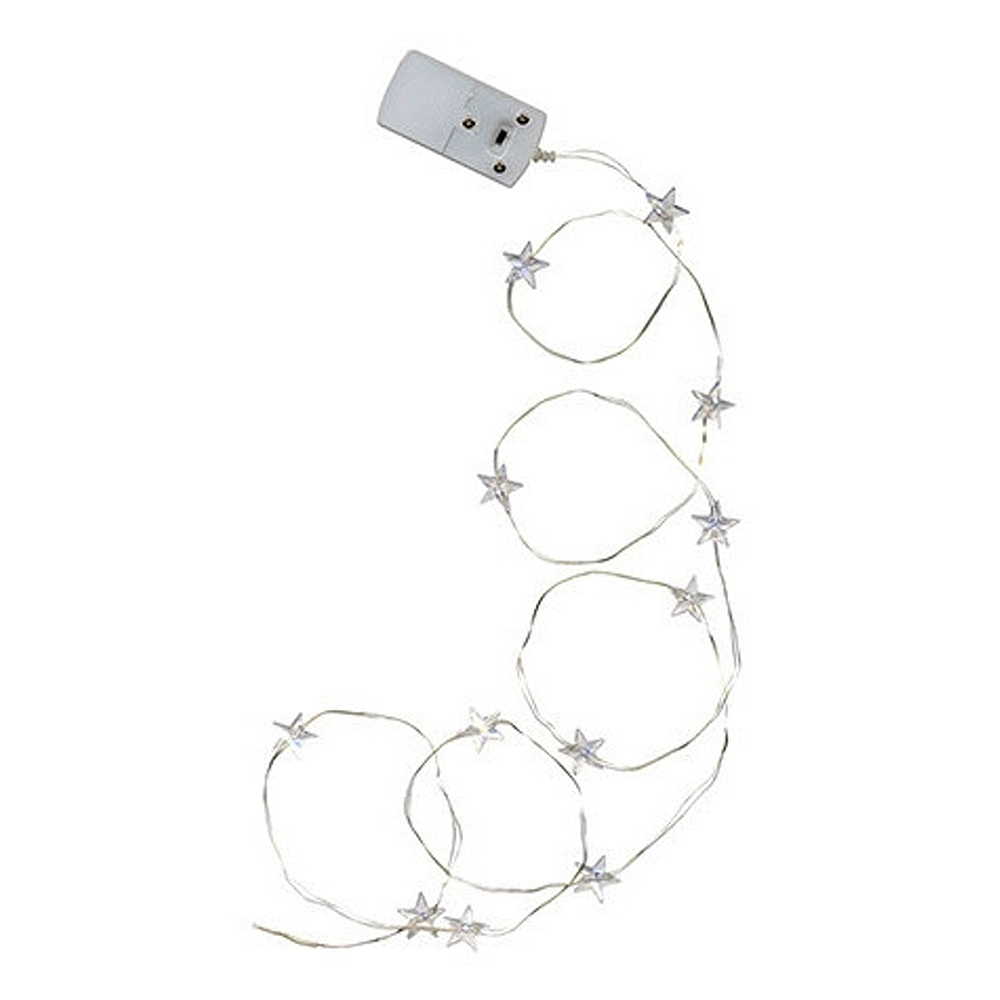 Star Trading - Dew Drop Ljusslinga Stjärnor 110 cm Silver