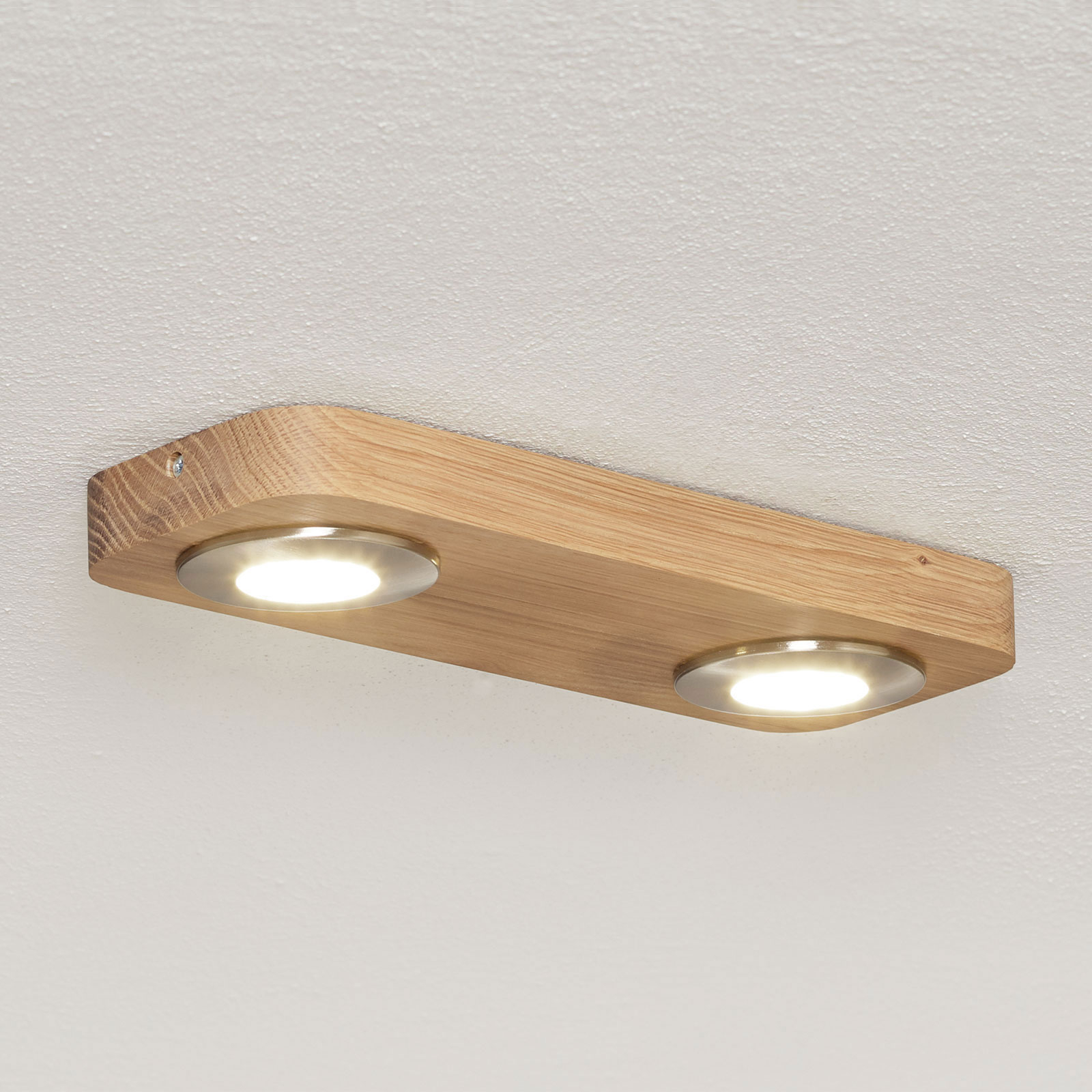 LED-taklampa Sunniva i naturlig trädesign