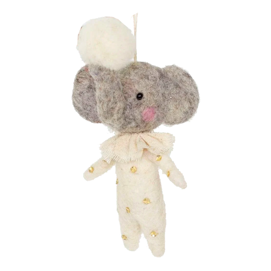 Afroart - Julhänge Elefant med Boll 13 cm Grå