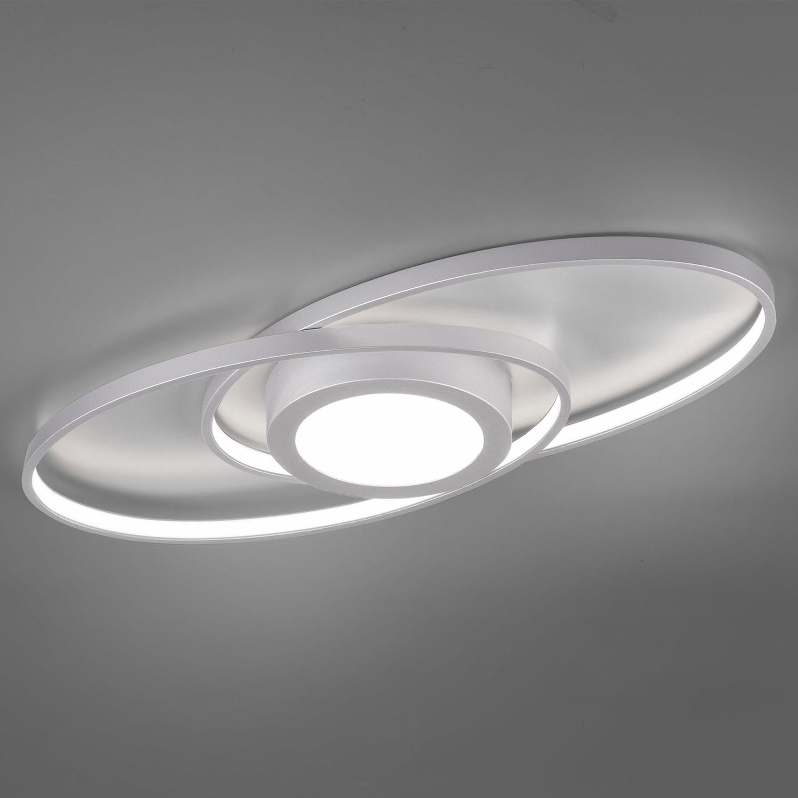 LED-taklampa Galaxy, dimbar, titanfärgad