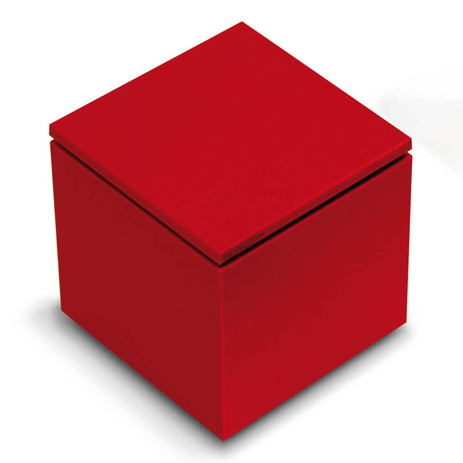 Kubisk LED-bordslampa Cuboled i rött