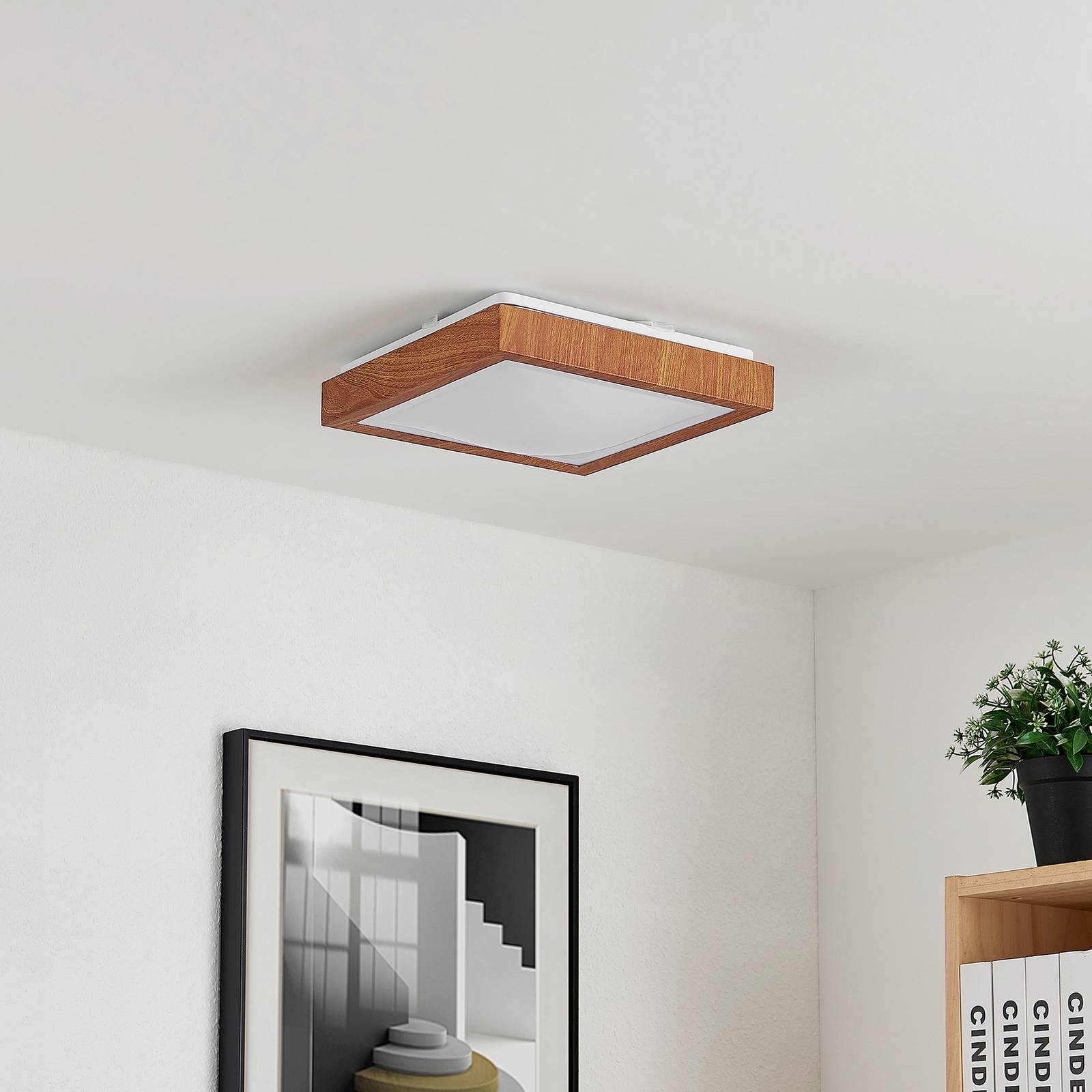 Lindby Vaino LED-taklampa, kantig, 27 cm