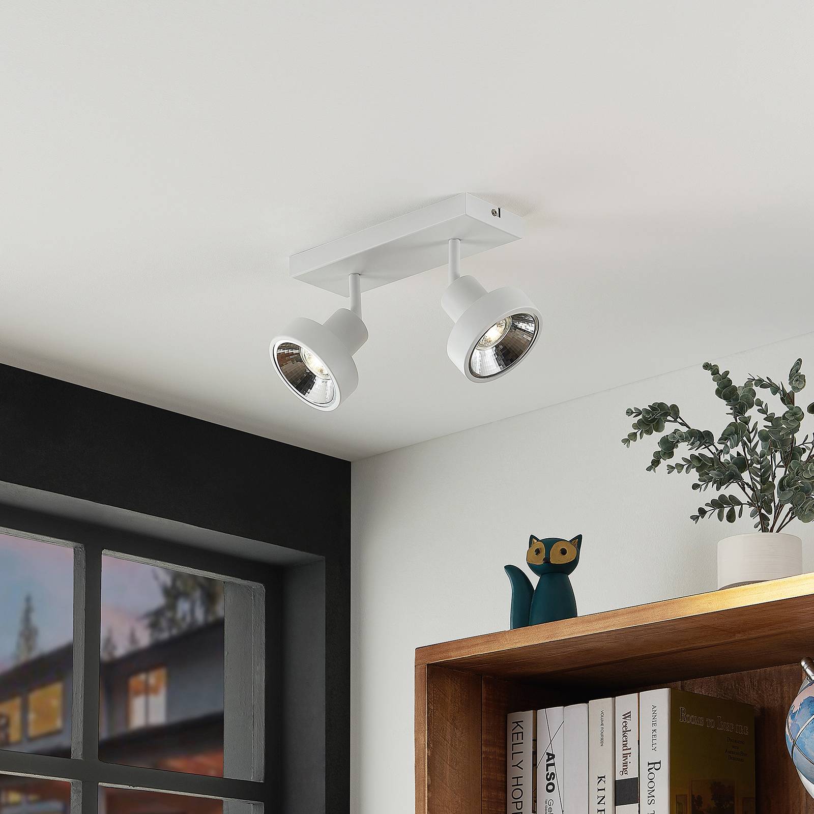 Lindby Ignacio taklampa, 2 lampor vit