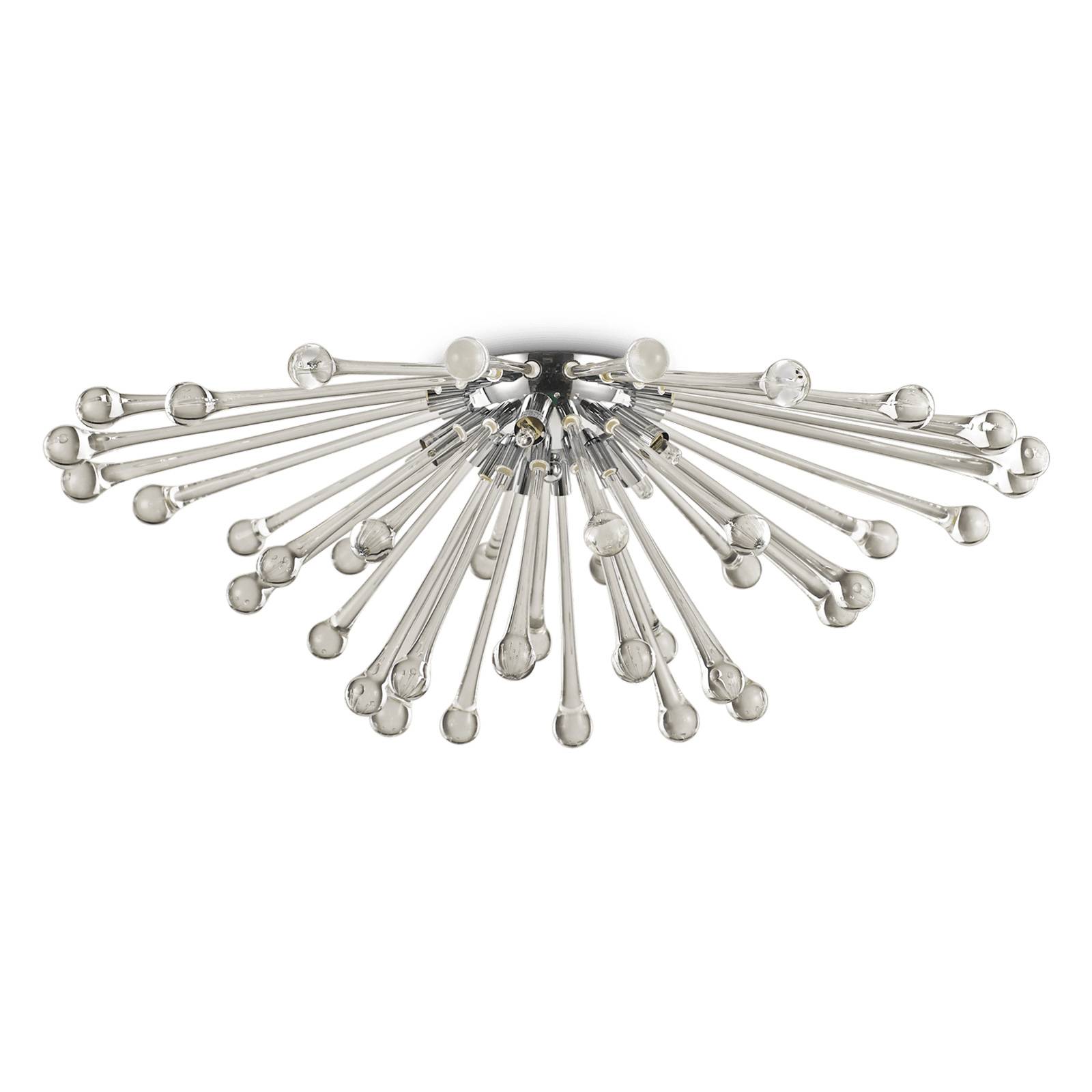 Taklampa Pauline med glasdroppar, 5 lampor