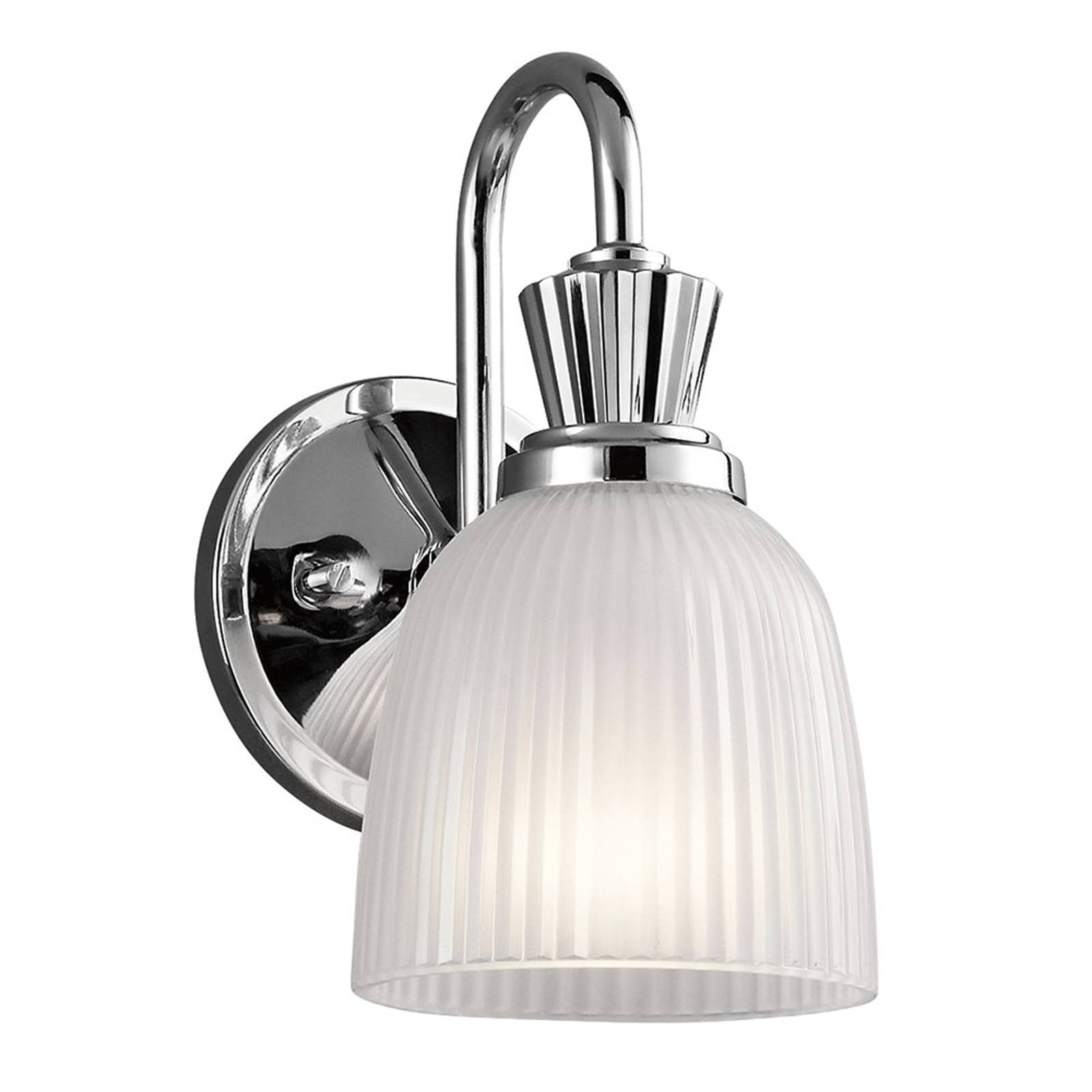 LED-badrumsvägglampa Cora med glasskärm, 1 lampa