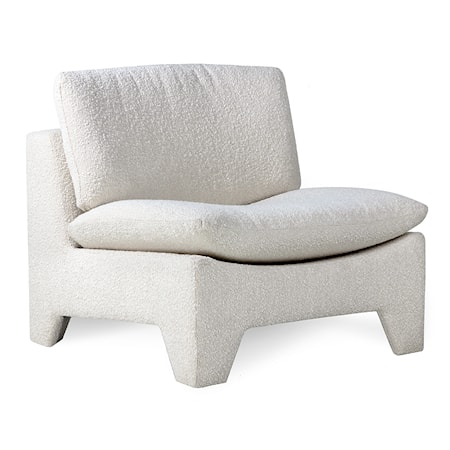 Retro Lounge Fauteuil Boucle Cream