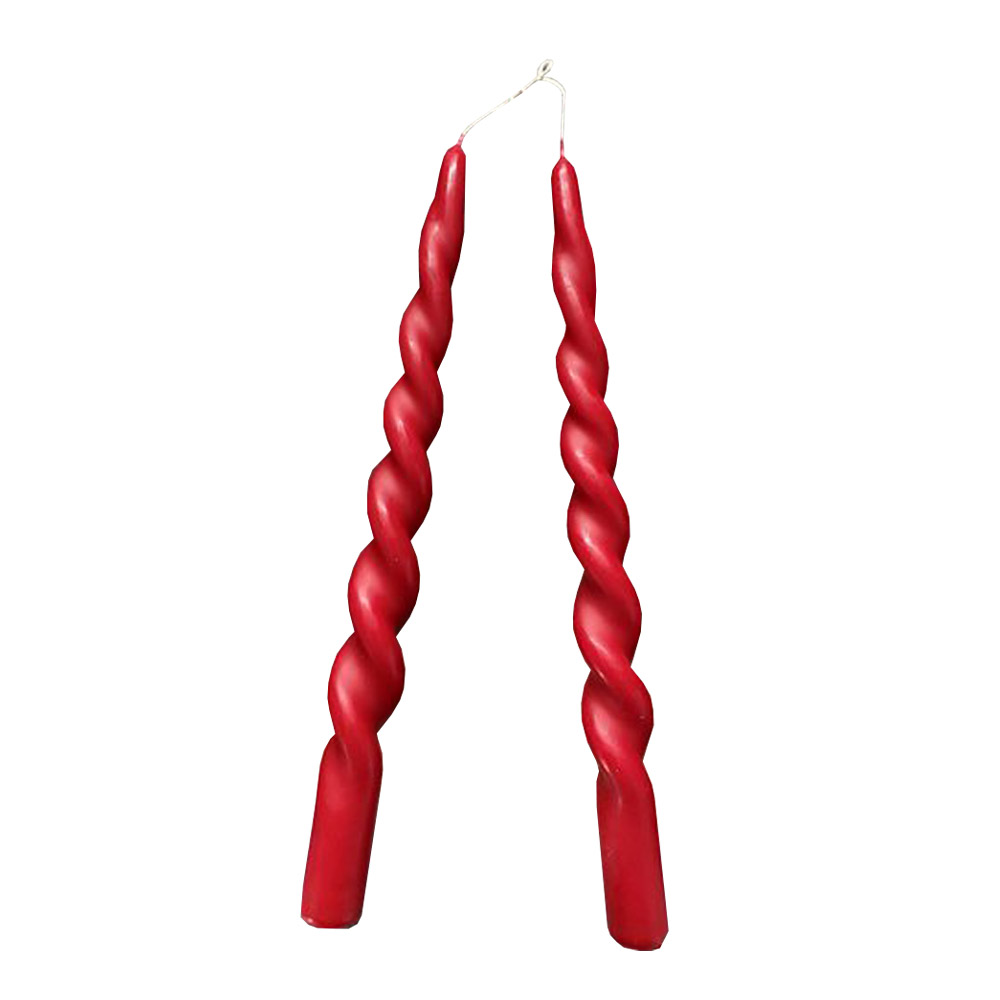 Vio Ljusfabrik - Vio Snurrade ljus 29 cm 2-pack Mörkröd