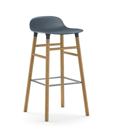 Form Barstol Blå/Ek 75 cm