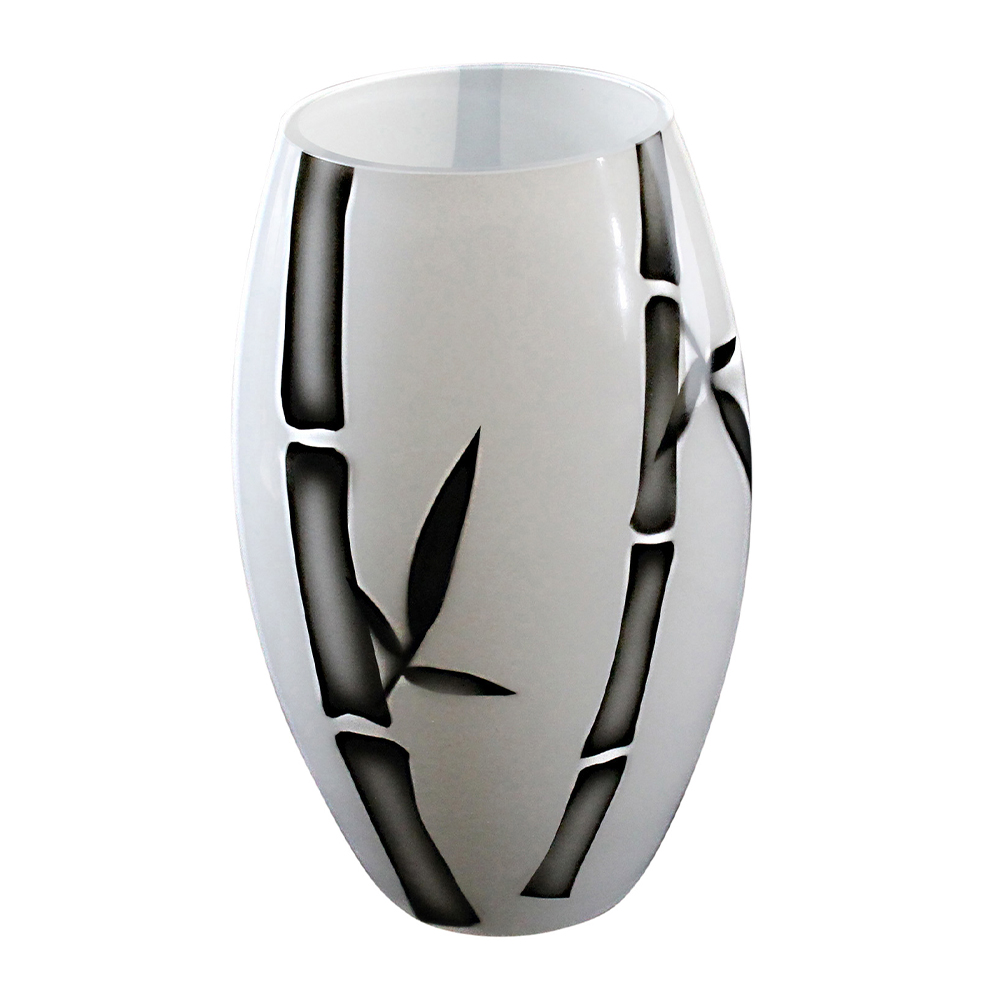 Nybro Crystal - Nybro Crystal Bambu Vas 20x13 cm Vit