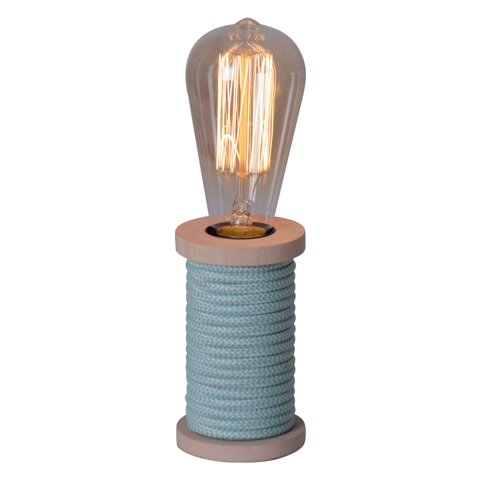 Bordslampa Max med träfot blå