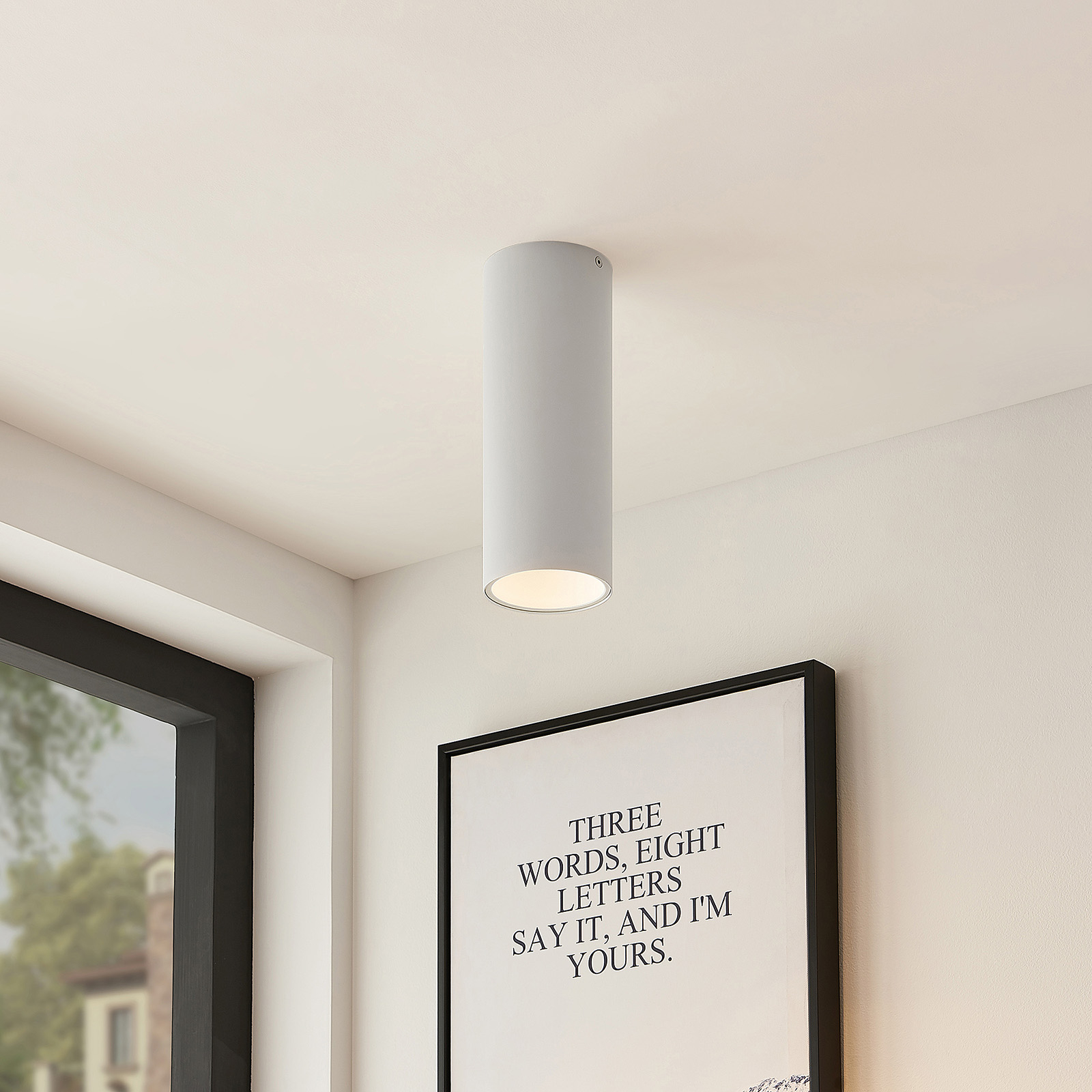 Arcchio Hinka taklampa, rund, 25,4 cm vit