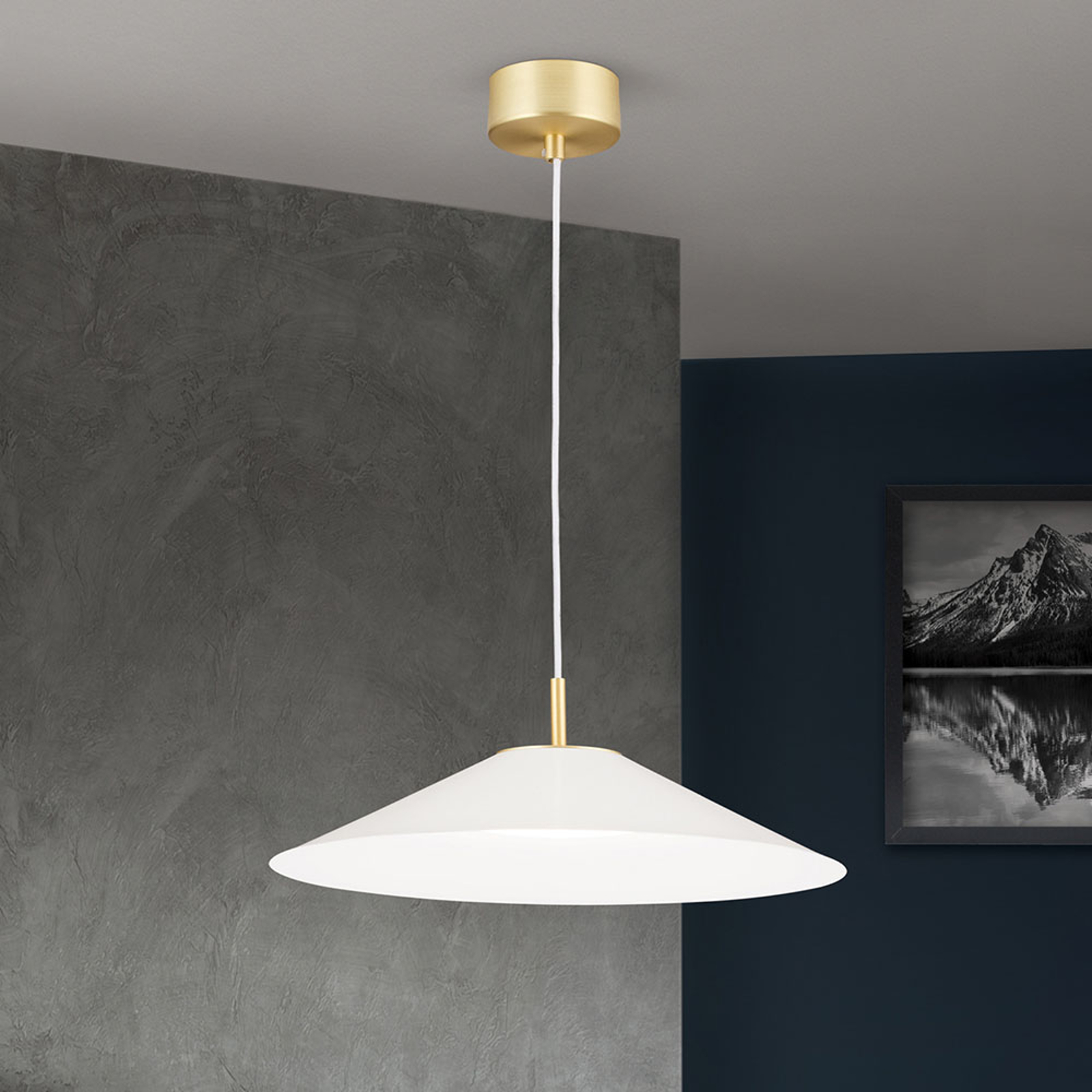 LED-pendellampa Gourmet, skärm vit