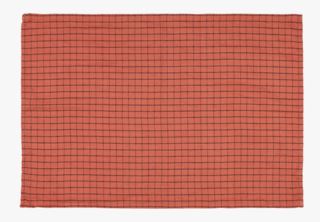 Linen check kökshandduk rost
