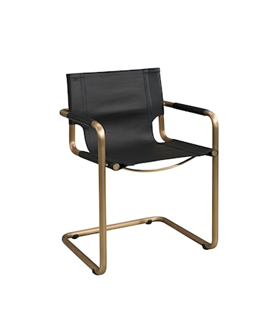 GIANNI Armchair Copper/matt black taupe leather