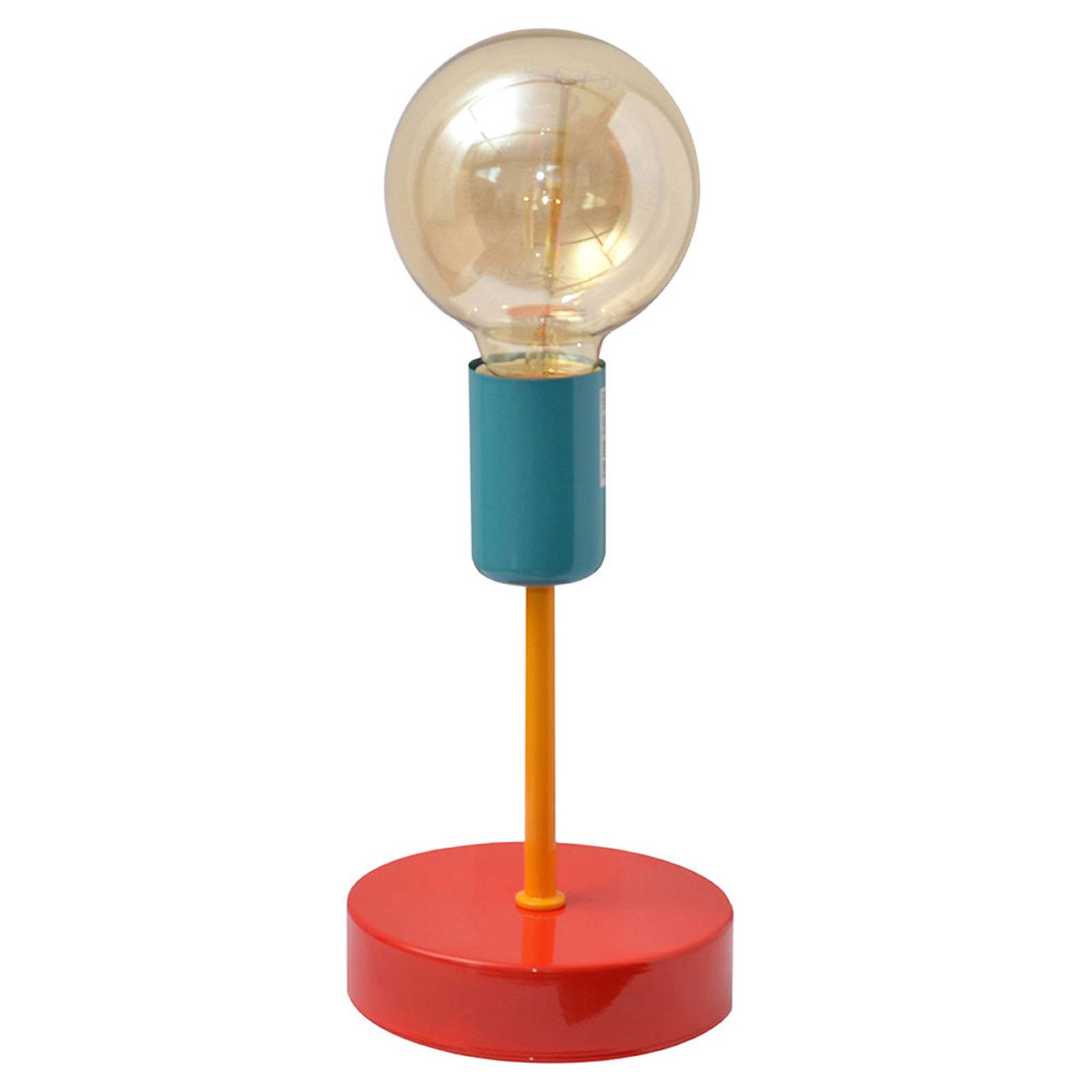 Färgglad bordslampa Oxford röd/orange/turkos