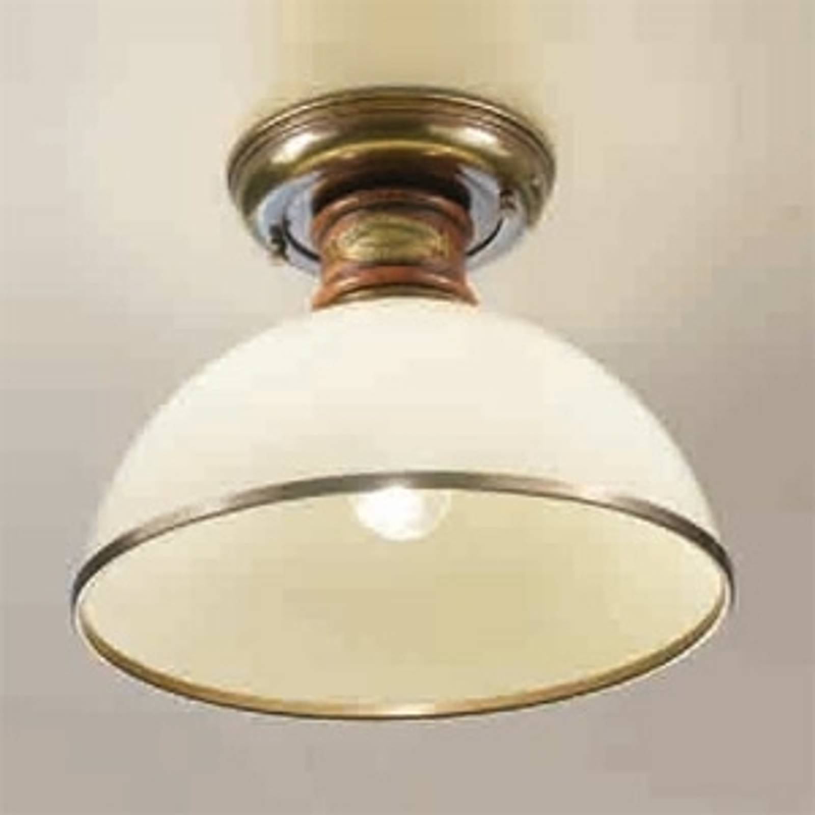 Glänsande plafondlampa Libeccio, elfenben