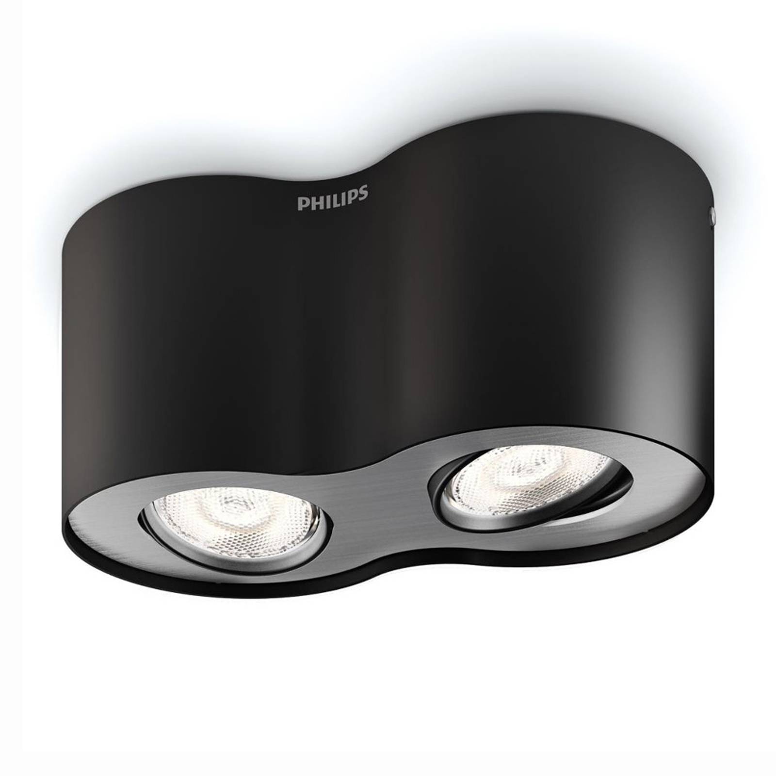 Phase - LED-spotlight i svart, 2 ljuskällor