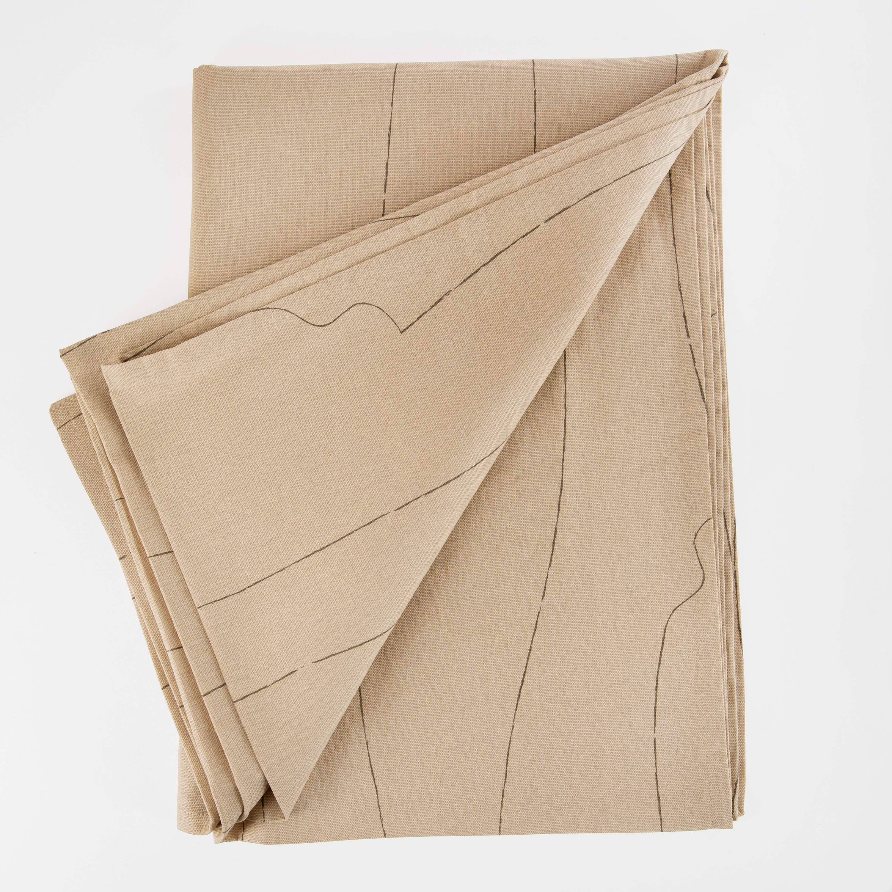 Bordsduk 140x200 Vågrand Sandbeige