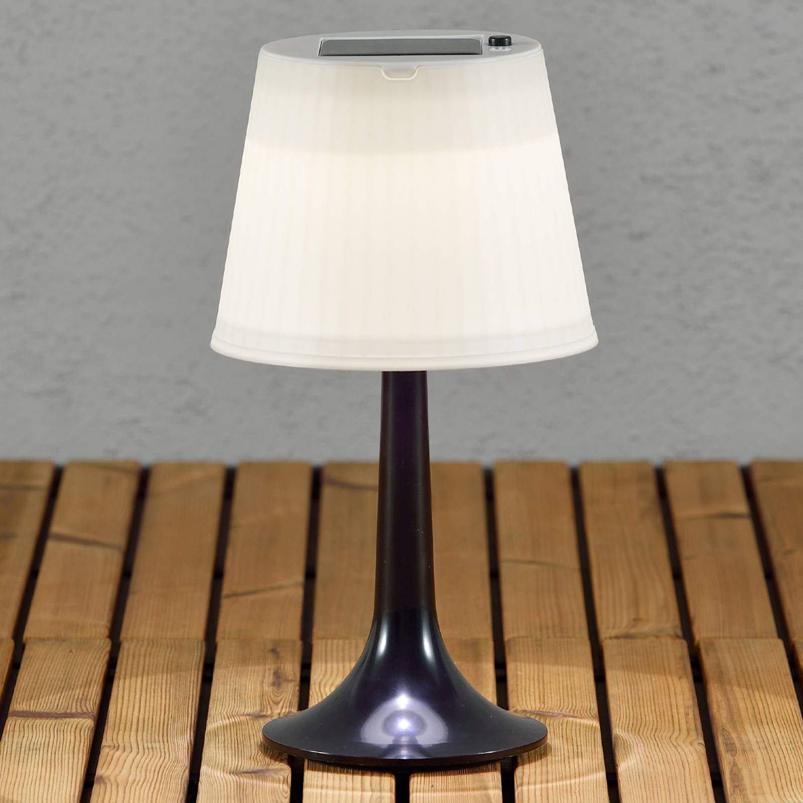 Svart LED-solcellsbordslampa Assisi Sitra