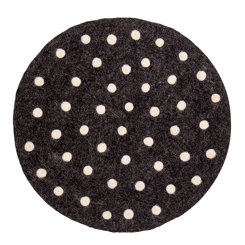 Afroart - Felt Sittdyna 37 cm Svart prickig