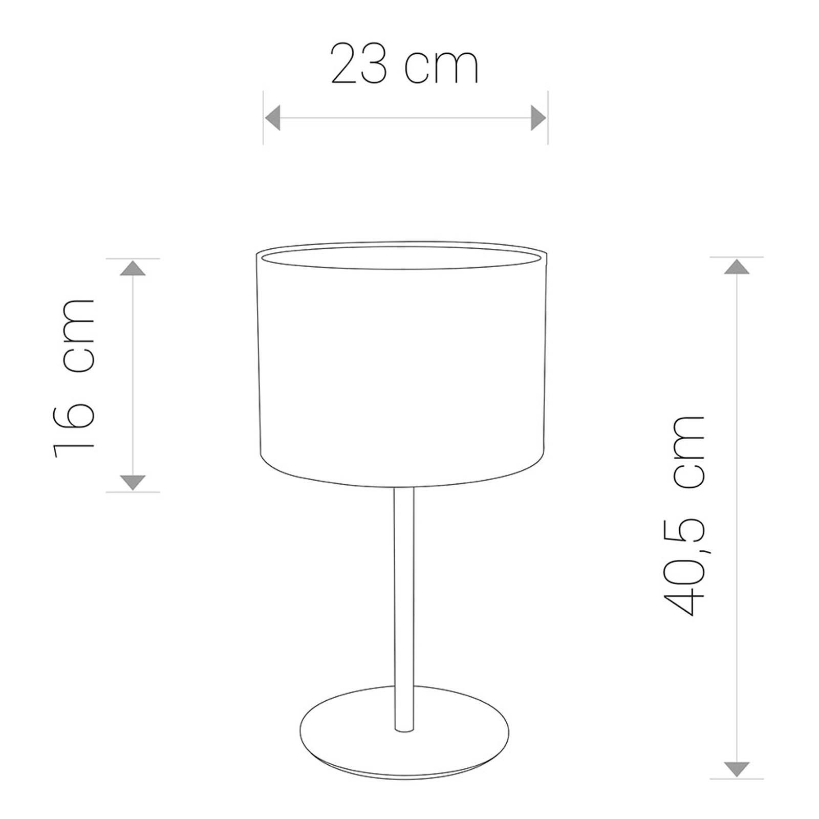 Bordslampa Alice med textilskärm, grå