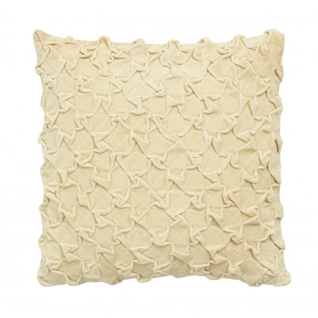 Kuddfodral Mönster Velour Crémegul 50x50cm