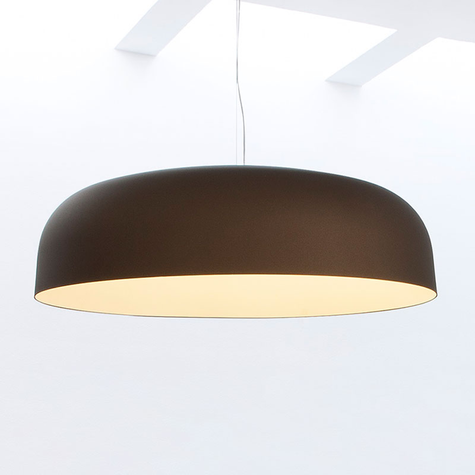 Oluce Canopy - hänglampa, 90 cm, brons-vit