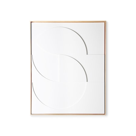 Framed Relief Art Panel White D Large