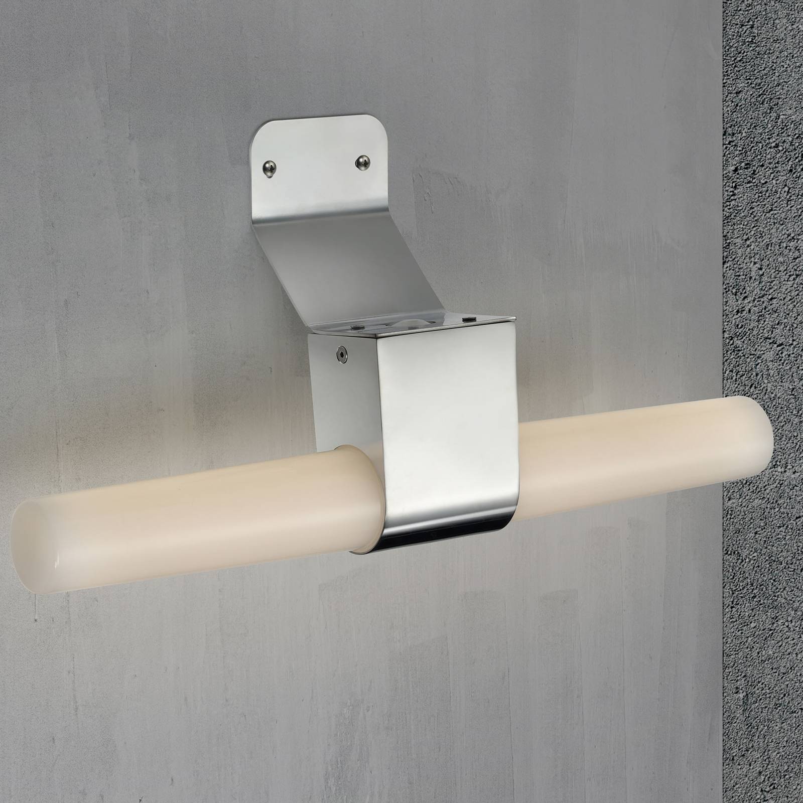 LED-badrumsvägglampa Helva Double, borstat nickel