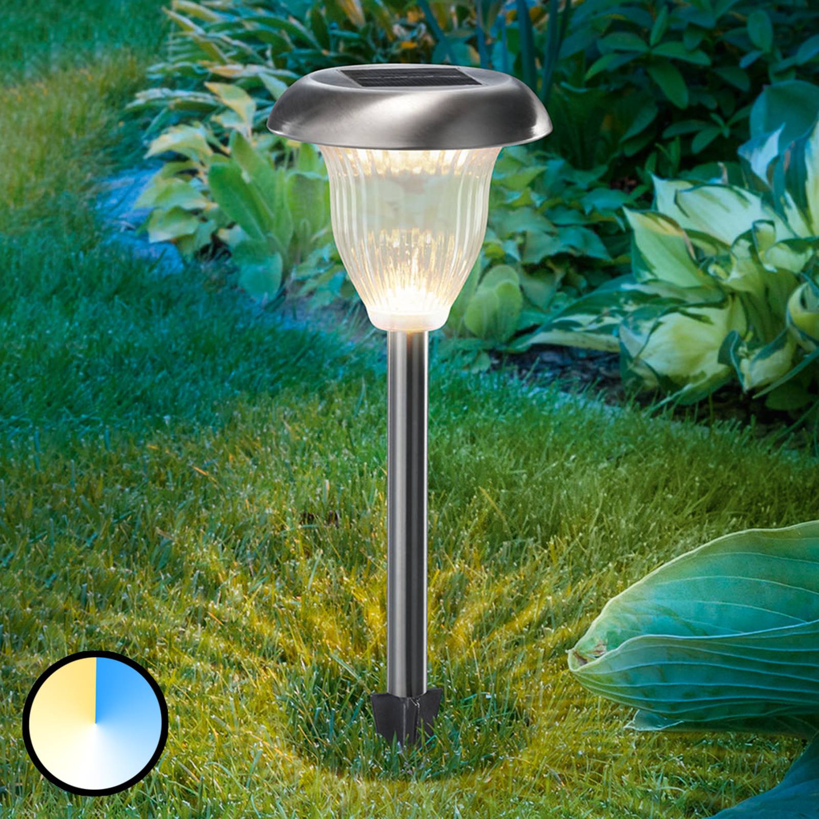 LED-solcellslampa Flower Light med Duo-Color
