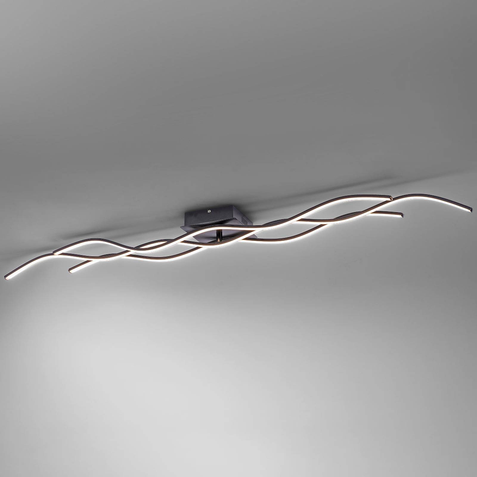 LED-taklampa Wave svart 137,5 cm