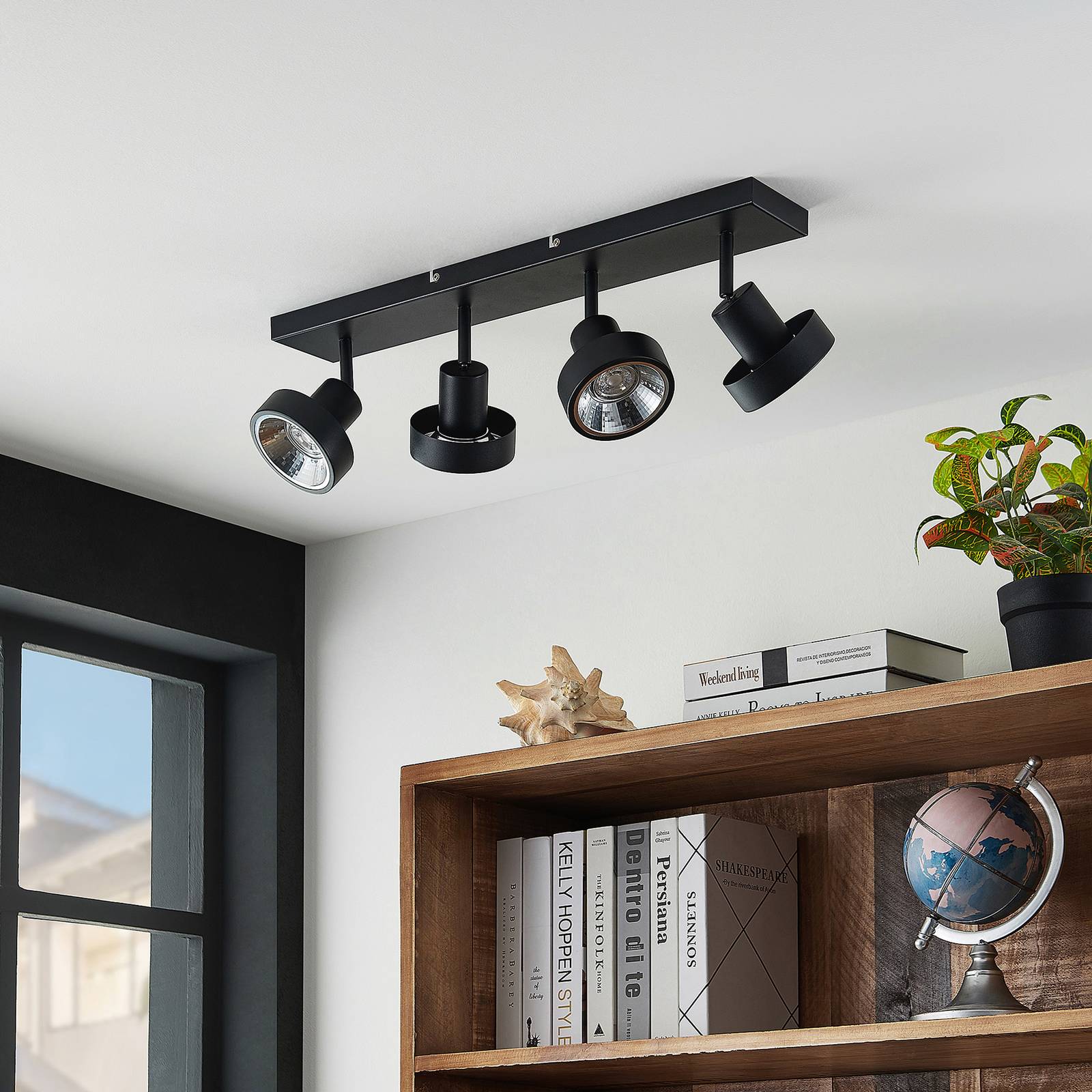 Lindby Ignacio taklampa 4 lampor, svart