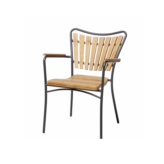 Stol Ellen teak / anthracite metall Cinas