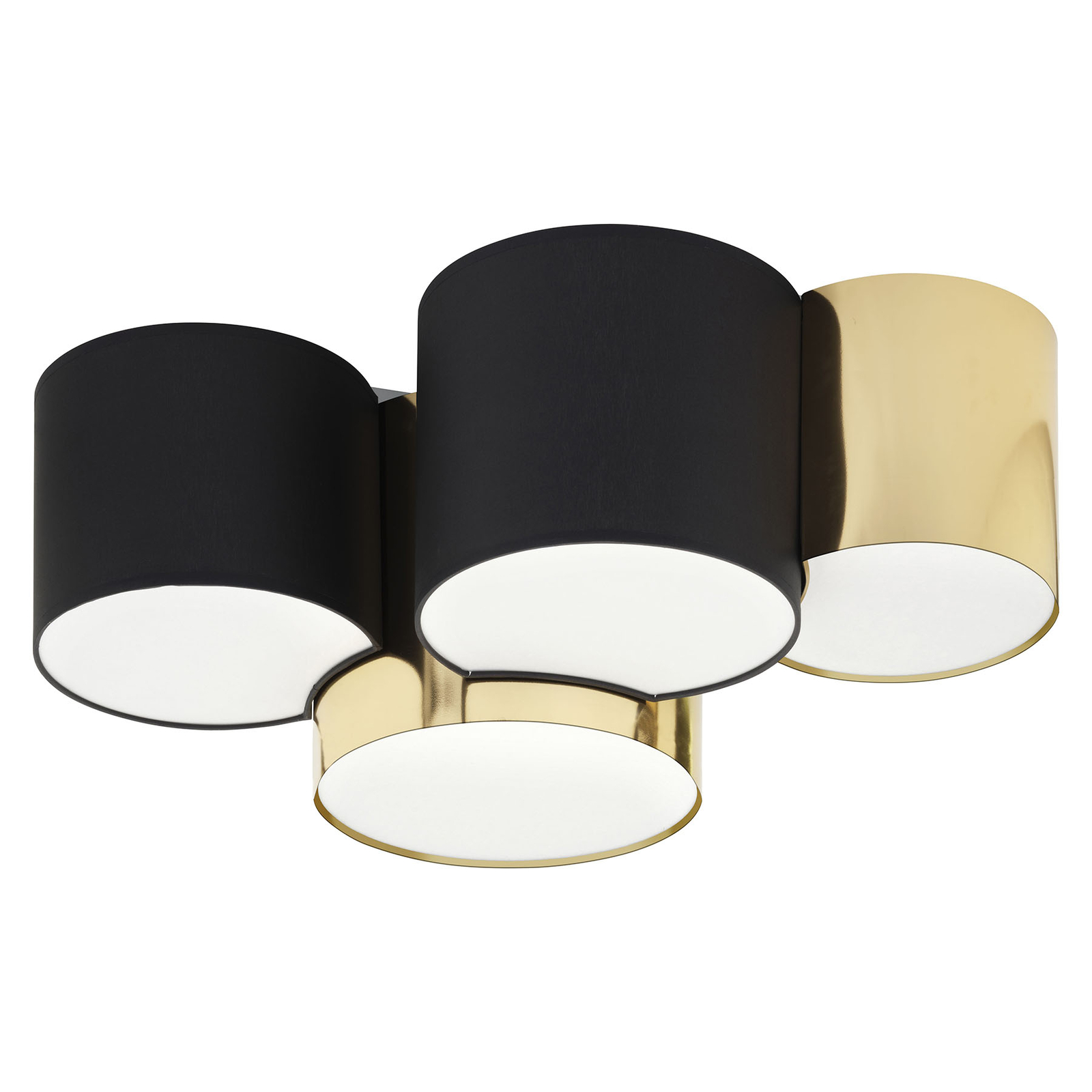 Taklampa Mona 4 lampor, svart/guld