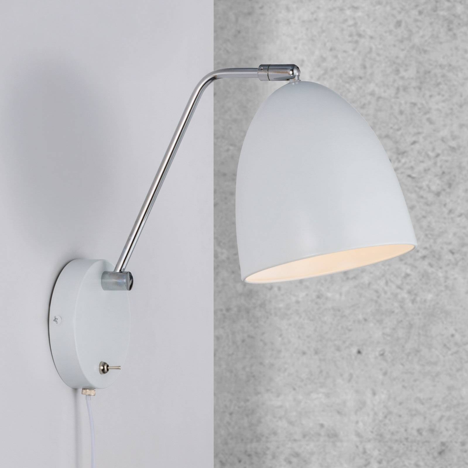 Vägglampa Alexander med sladd och kontakt, vit