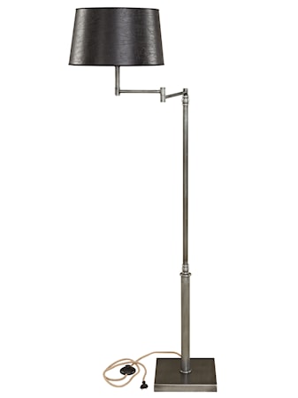 Pewter Swing Golvlampa Iron Exklusive Lampskärm