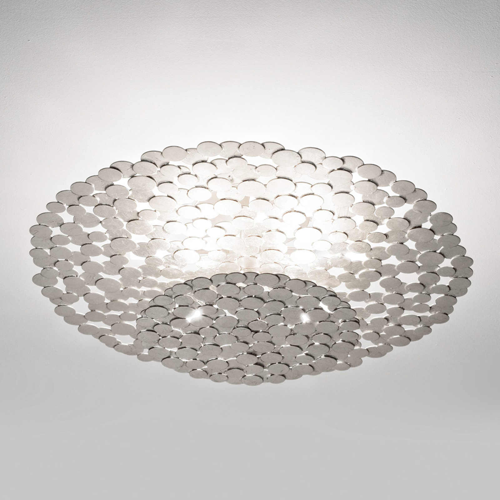Extravagant taklampa Tresor 45 cm, silver