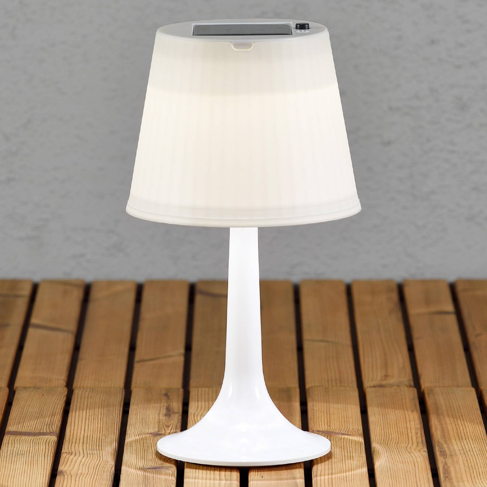 Vit LED-solcellsbordslampa Assisi Sitra