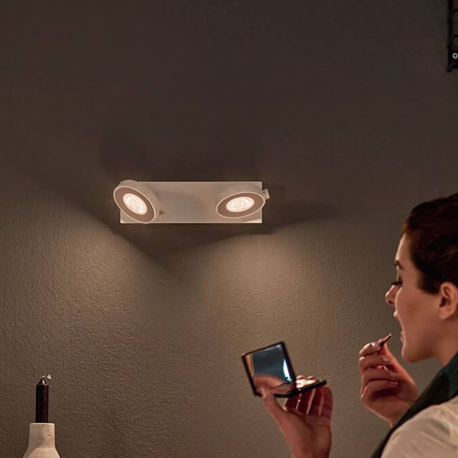 Philips Clockwork LED-spotlight 2 lampor WarmGlow