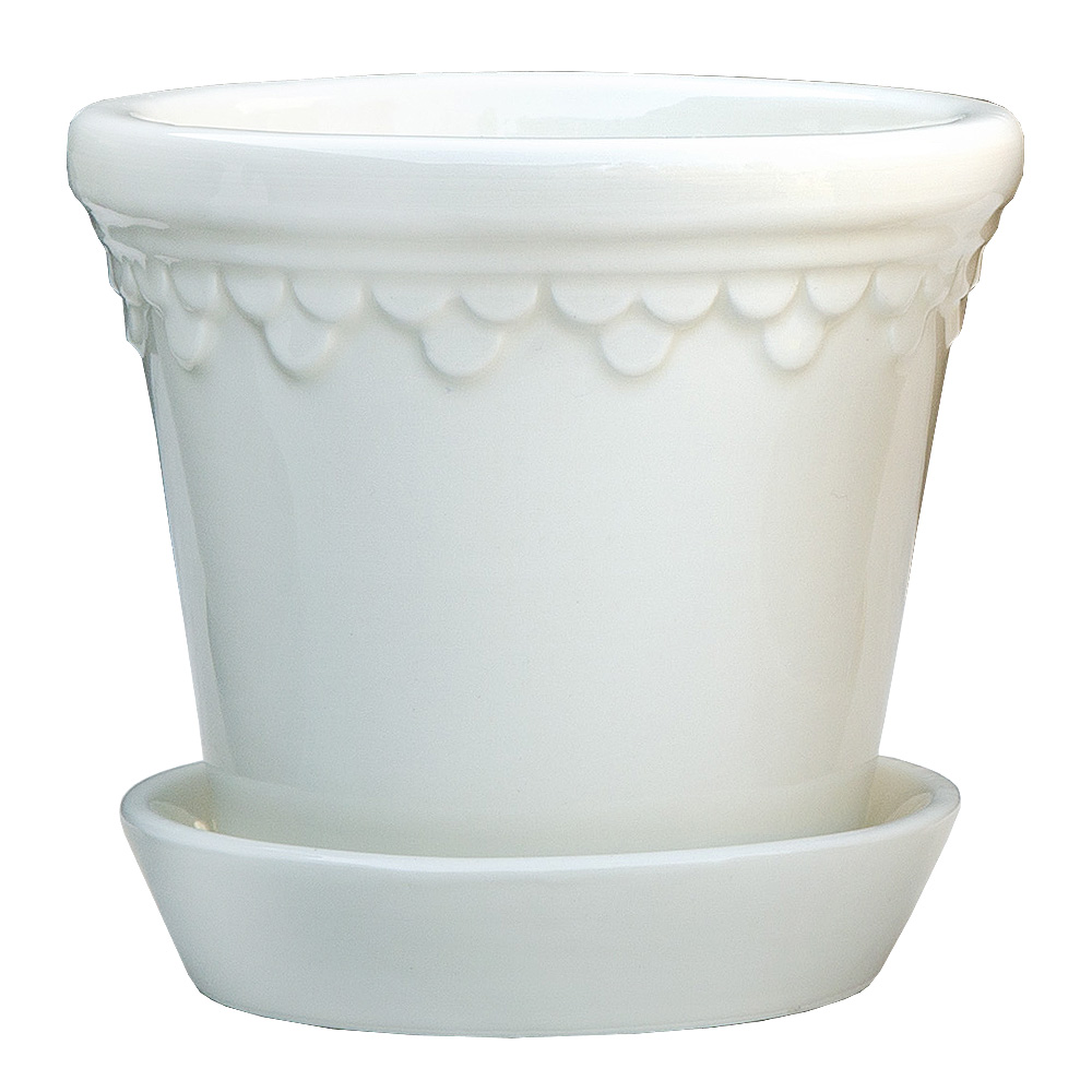 Bergs Potter - Köpenhavner Kruka/fat 18 cm Vit